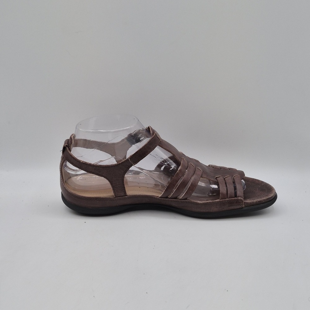 ECCO Sandals Womens Size 8 EU 39 Brown Nubuck Gladiator Strappy Buckle Comfort - Picture 2 of 13